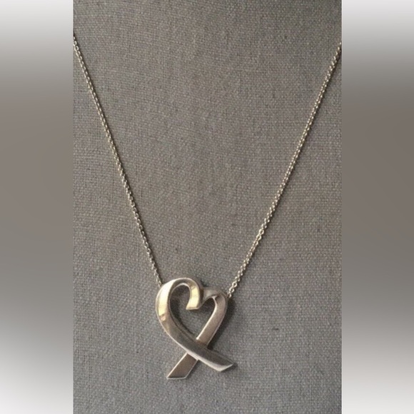 TIFFANY & CO: Paloma Picasso Large Loving Heart Necklace sterling Silver 1497 - Picture 2 of 4